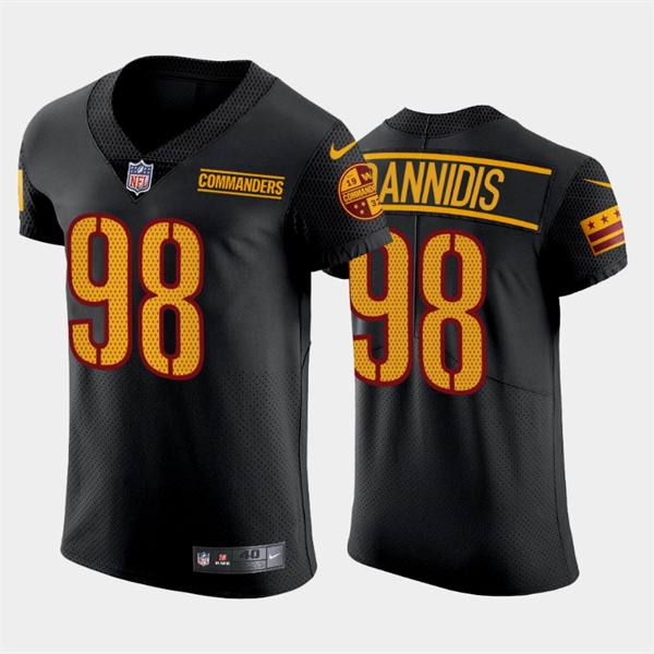 Men's Washington Commanders #98 Matt Ioannidis Black Elite Stitched Jersey Men's Washington Commanders #98 Matt Ioannidis Black Elite Stitched Jersey